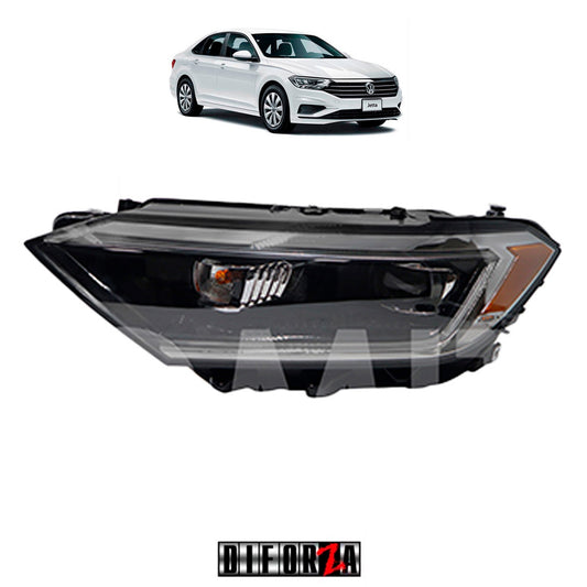 FARO JETTA A7 2019-2023 F/NEGRO C/LED C/LUPA  C/MICA AMBAR (VERSION HIGHLINE-GLI )  IZQ  #OP