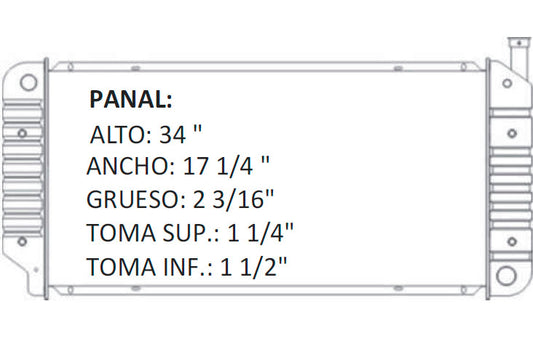 35696 AU RADIADOR ALUMINIO PLASTICO BLAZER/JIMMY / C/K PU / S/T PU / SUBURBAN / YUKON 2 ENF V8 5.0/5.7/7.4 88-99 TRANS:AUTOMATICA RASA <CP>
