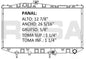 36025 AU RADIADOR ALUMINIO PLASTICO CAMRY 2.0 LTS L4 87-92 TRANS:AUTOMATICA RASA