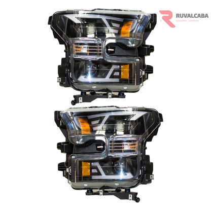 JUEGO FAROS FORD PICK UP LOBO F150 15-17 LED DRL #AC