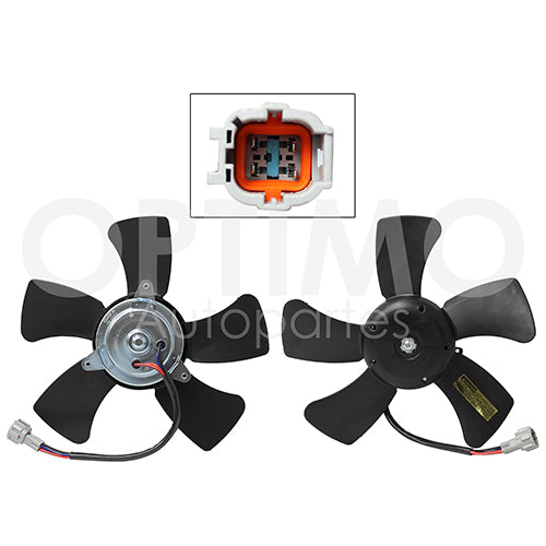 MOTOVENTILADOR XTRAIL 01-07 P/RADIADOR S/TOLVA 4PIN (MOTOR/ASPAS) ISAKE #OP