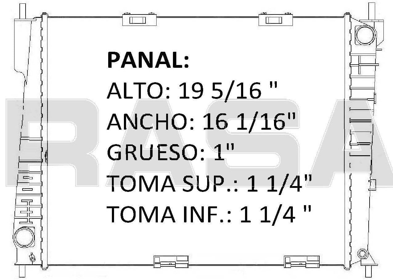 36159 RADIADOR ALUMINIO PLASTICO RENAULT CLIO 16V 1.2/1.4/1.5/1.6 M/T 2007 RASA
