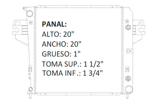35533 AU M RADIADOR ALUMINIO PLASTICO JEEP LIBERTY, 3.7 Lt V6 02-06 MECANICO TRANS:AUTOMATICA RASA