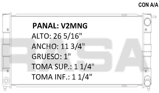 RADIADOR ALUMINO PLASTICO GOLF JETTA 32 MM 84-92