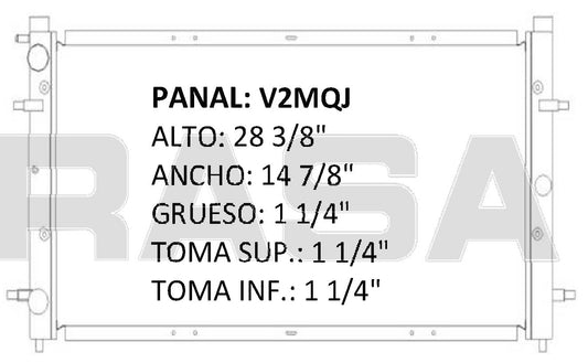 35802 RADIADOR ALUMINIO PLASTICO EUROVAN V6 2.0 / 2.8 Lt 95-03 RASA