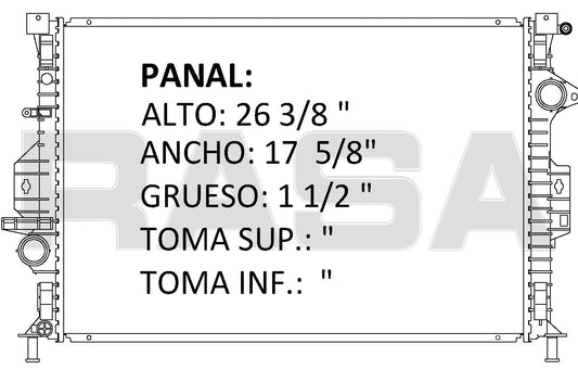 36180 AU RADIADOR ALUMINIO PLASTICO LAND ROVER LR2/FREELANDER/EVOQUE,VOLVO XC60/XC70/S80/V70 2.0/2.3/2.2/3.2/4.4 08-11 TRANS:AUTOMATICA RASA