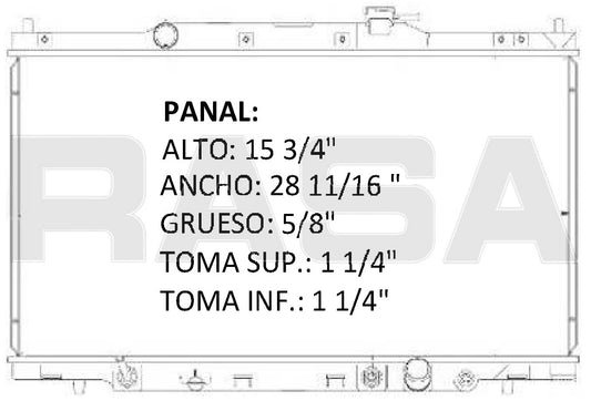 36116 AU RADIADOR ALUMINIO PLASTICO ELEMENT 07-11 TRANS:AUTOMATICA RASA