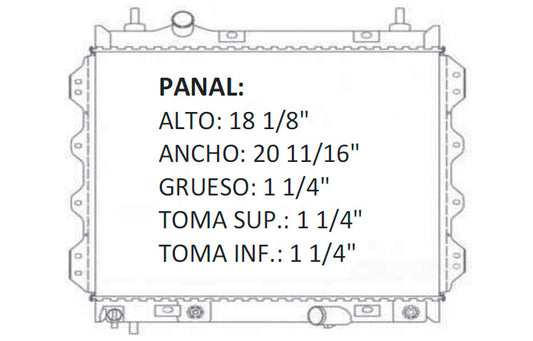 35834 AU RADIADOR ALUMINIO PLASTICO PT CRUISER L4 2.4 01-09 TRANS:AUTOMATICA RASA