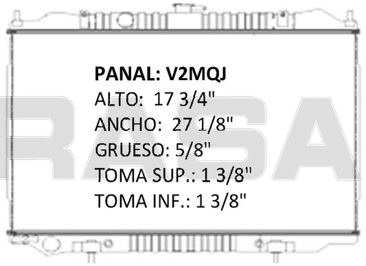 35858 AU RADIADOR ALUMINIO PLASTICO X-TRAIL 16V/24V 2.0/2.5 03-07 TRANS:AUTOMATICA RASA