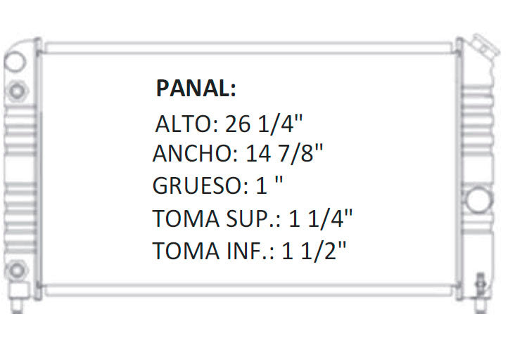 35663 AU RADIADOR ALUMINIO PLASTICO BLAZER/JIMMY / S/T SERIES PU/BLAZER V6 4.3 96-05 TRANS:AUTOMATICA RASA