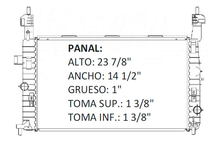 RADIADOR ALUMINO PLASTICO MERIVA 03-04 L4 1.8L