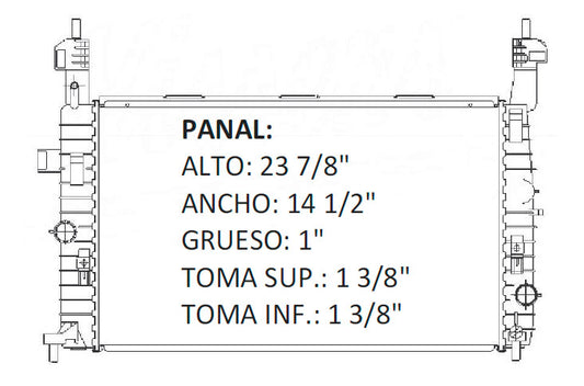 RADIADOR ALUMINO PLASTICO MERIVA 03-04 L4 1.8L
