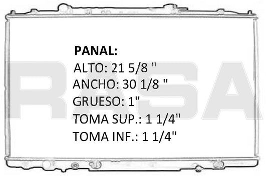 36118 AU RADIADOR ALUMINIO PLASTICO PILOT 09-12 TRANS:AUTOMATICA RASA