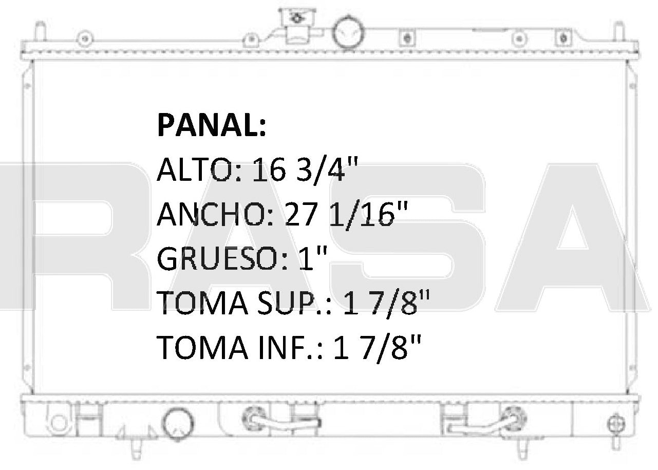 35950 AU RADIADOR ALUMINIO PLASTICO OUTLANDER L4 2.4 03-06 TRANS:AUTOMATICA RASA