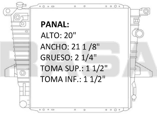 35849 AU R RADIADOR ALUMINIO PLASTICO EXPLORER 4.0 Lt. V6 / 2HIL. 95-97 TRANS:AUTOMATICA RASA