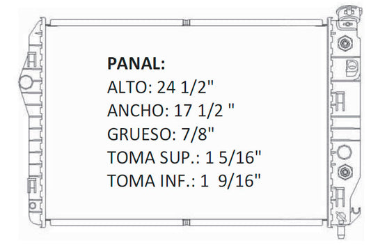 36044 AU RADIADOR ALUMINIO PLASTICO CAMARO/PONTIAC/FIREBIRD 00-02 V8 5.7L 00-02 TRANS:AUTOMATICA RASA