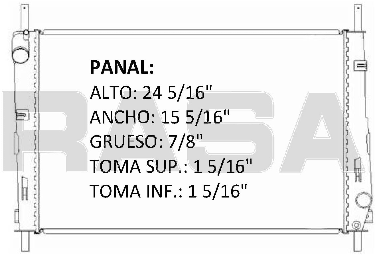 35998 AU RADIADOR ALUMINIO PLASTICO MONDEO 00-06 TRANS:AUTOMATICA RASA