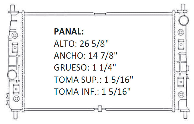 35856 AU RADIADOR ALUMINIO PLASTICO CONCORDE / INTREPID / LHS / 300M V6 2.7/3.5 98-04 TRANS:AUTOMATICA RASA