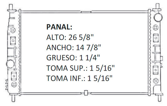 35856 AU RADIADOR ALUMINIO PLASTICO CONCORDE / INTREPID / LHS / 300M V6 2.7/3.5 98-04 TRANS:AUTOMATICA RASA