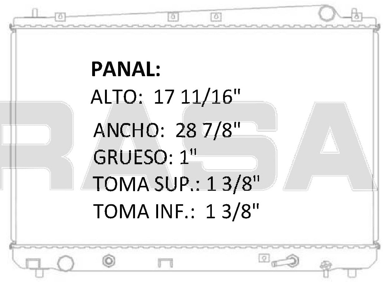 35870 AU RADIADOR ALUMINIO PLASTICO SIENNA0 V6 3.0 01-03 TRANS:AUTOMATICA RASA