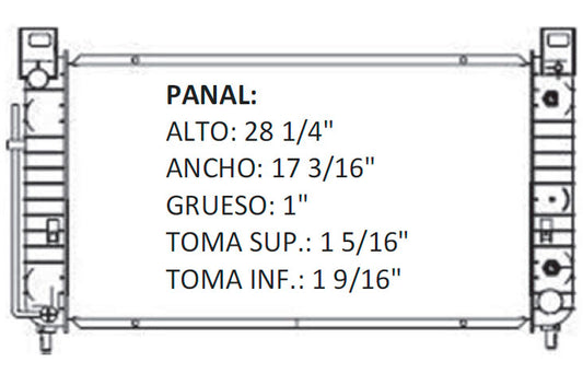 36056 AU RADIADOR ALUMINIO PLASTICO SILVERADO/SIERRAPICKUP 00-06 V8 4.8/5 3L 00-06 TRANS:AUTOMATICA RASA