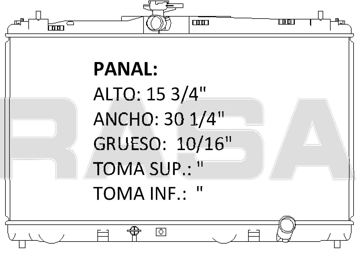 36181 AU RADIADOR ALUMINIO PLASTICO CAMRY 12-13 TRANS:AUTOMATICA RASA