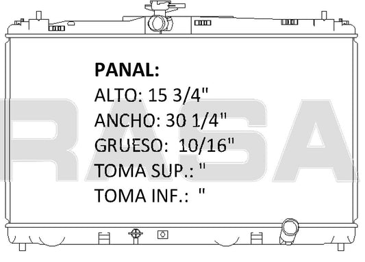 36181 AU RADIADOR ALUMINIO PLASTICO CAMRY 12-13 TRANS:AUTOMATICA RASA