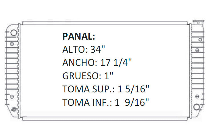 35880 AU RADIADOR ALUMINIO PLASTICO BLAZER/JIMMY / C/K PU / SUBURBAN / TAHOE V8 5.0/5.7 94-00 TRANS:AUTOMATICA RASA