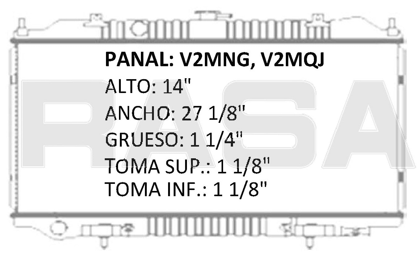 RADIADOR ALUMINO PLASTICO SENTRA TOMAS LINEALES L4 1.8 MECANICO 00-06