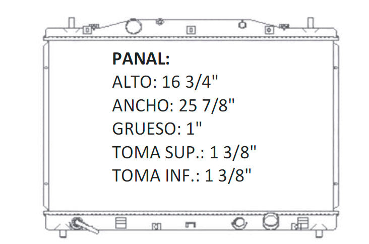 35952 AU RADIADOR ALUMINIO PLASTICO GMC CADILLAC CTS V6 3.2L 03-05 TRANS:AUTOMATICA RASA