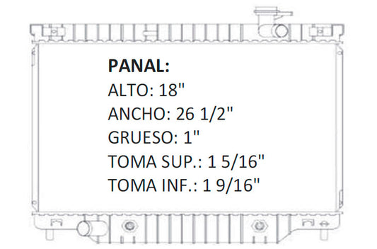 35823 AU RADIADOR ALUMINIO PLASTICO TRAILBLAZER / RAINIER/ BRAVADA L6 4.2 02-09 TRANS:AUTOMATICA RASA