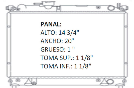 35838 AU RADIADOR ALUMINIO PLASTICO BLAZER/JIMMY / C/K PU / S/T PU / SUBURBAN / YUKON V8 5.0/5.7/7.4 89-95 TRANS:AUTOMATICA RASA
