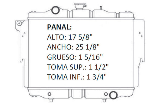 35599 AU RADIADOR ALUMINIO PLASTICO DAKOTA (can use #1283) V6/V8 3.9/5.2 92-96 TRANS:AUTOMATICA RASA
