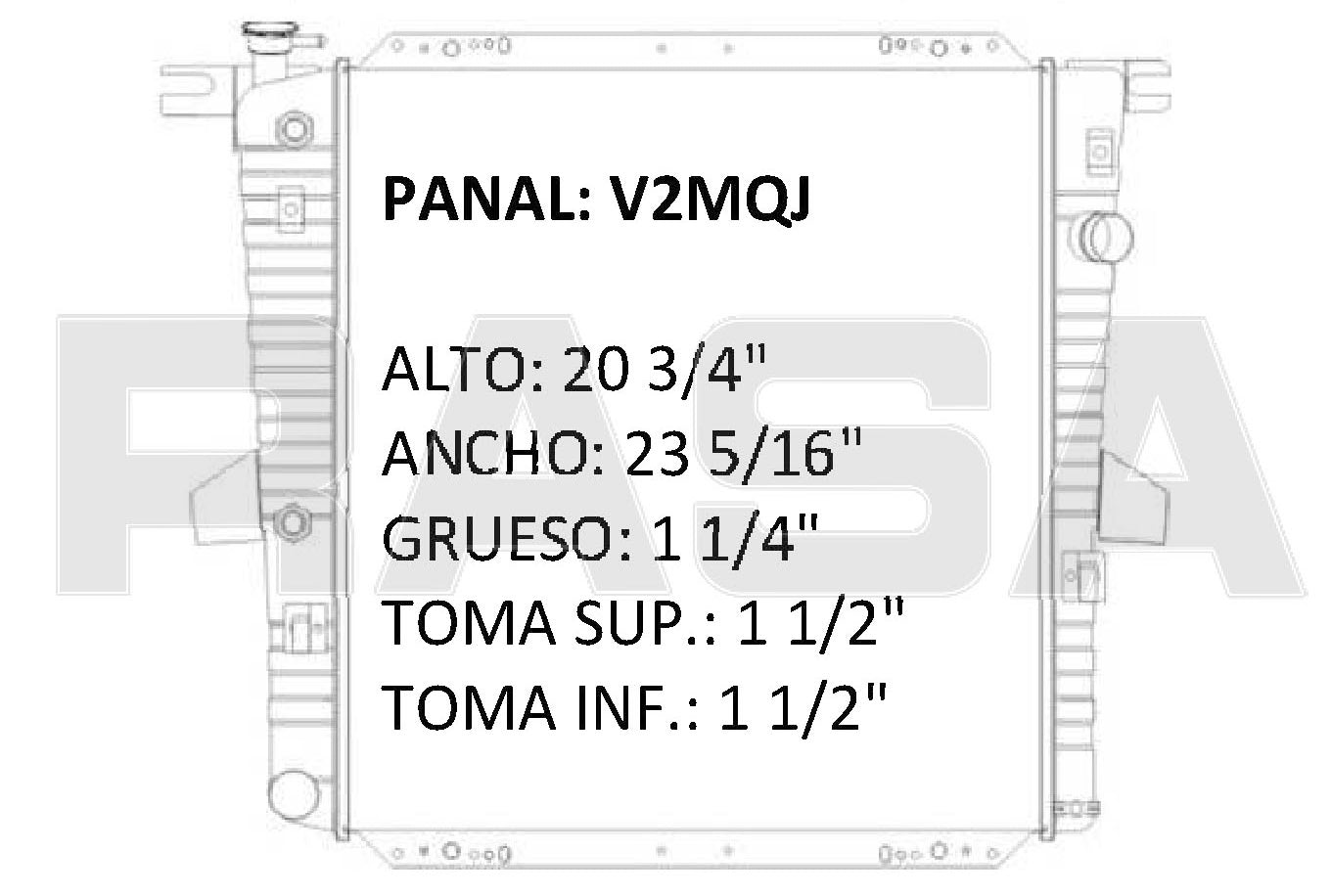 35770 AU RADIADOR ALUMINIO PLASTICO EXPLORER, RANGER, 3 Lt V6, 4 Lt V6 ESP. 1" 98-99 TRANS:AUTOMATICA RASA