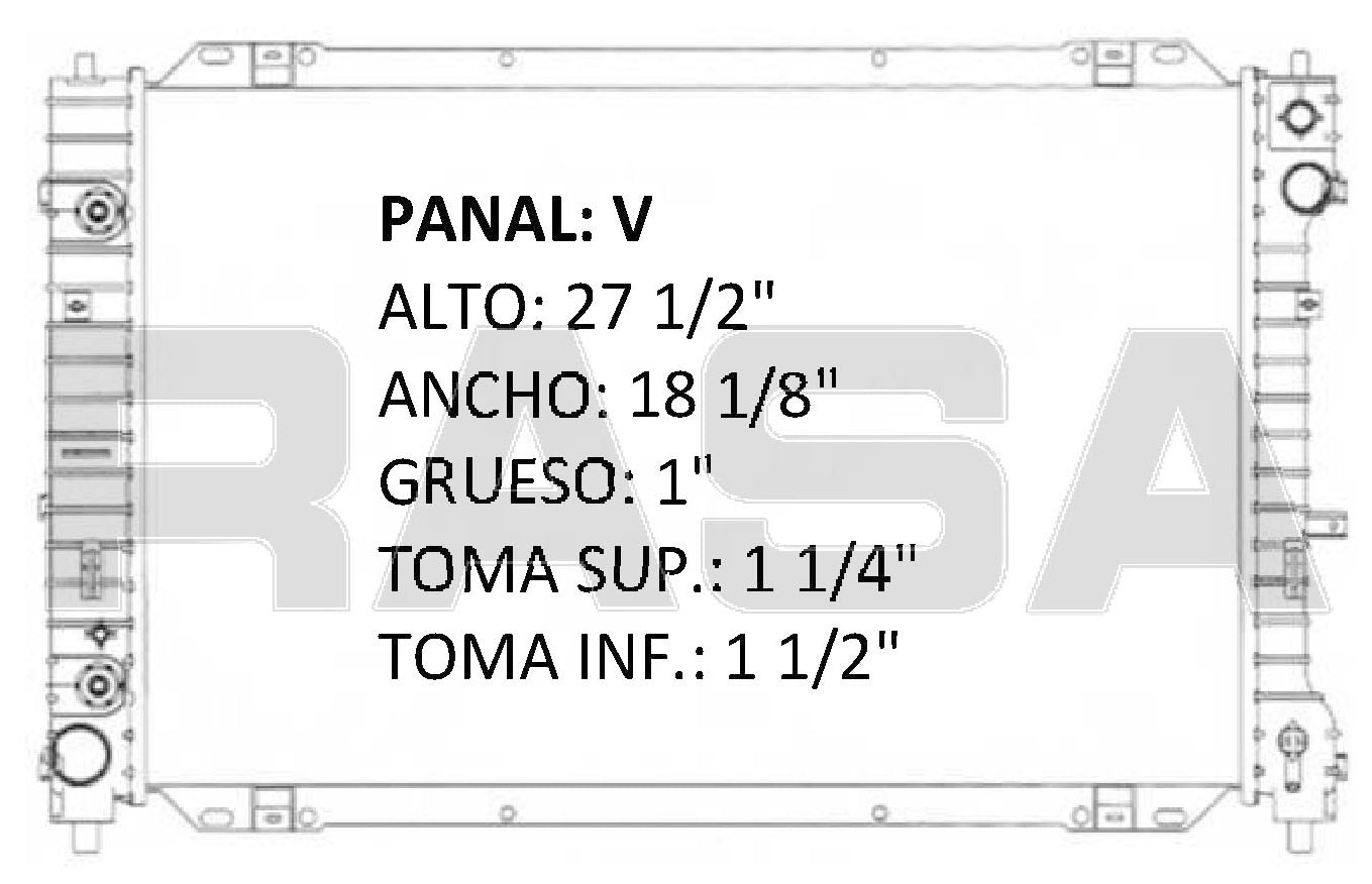 35632 AU RADIADOR ALUMINIO PLASTICO ESCAPE, 3.0 Lt V6 01-07 TRANS:AUTOMATICA RASA