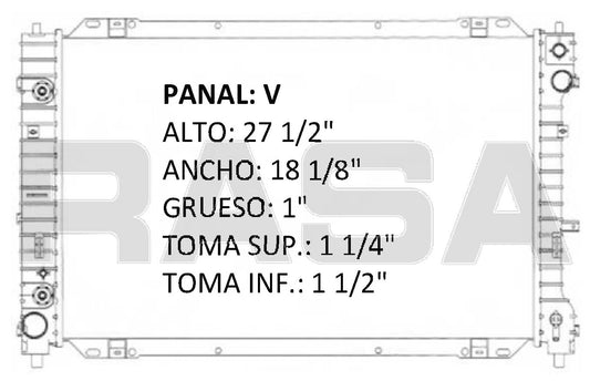 35632 AU RADIADOR ALUMINIO PLASTICO ESCAPE, 3.0 Lt V6 01-07 TRANS:AUTOMATICA RASA