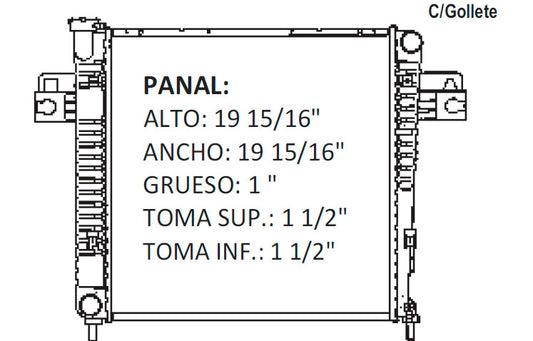36115 AU RADIADOR ALUMINIO PLASTICO LIBERTY 02-06 L4 2.4/2.8 02-06 TRANS:AUTOMATICA RASA