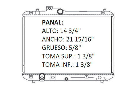 36024 AU RADIADOR ALUMINIO PLASTICO SWIFT 1.6 / 2.0 LTRS, A/T 00-05 TRANS:AUTOMATICA RASA