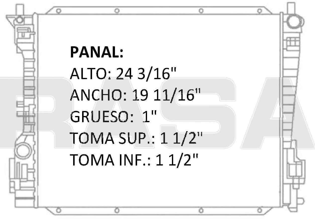35937 AU RADIADOR ALUMINIO PLASTICO FORD MUSTANG V6/V8 4.0/4.6L 04-09 TRANS:AUTOMATICA RASA
