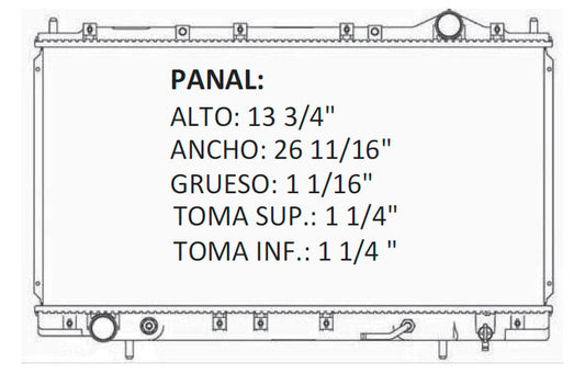 35876 AU RADIADOR ALUMINIO PLASTICO AVENGER / SEBRING / EAGLE TALON / MITSUBISHI ECLIPSE L4 2.0/2.4 95-99 TRANS:AUTOMATICA RASA