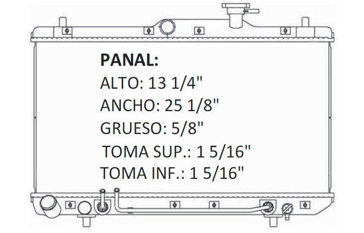 36001 AU RADIADOR ALUMINIO PLASTICO ACCENT/VERNA L4 1.6 00-05 TRANS:AUTOMATICA RASA